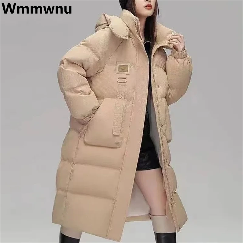 Top Trends: Hooded Winter Loose Down Cotton Parkas Women Warm Oversized Jackets Thicken Korean Padded Coats Mid-length Quilted Chaquetas Shoppable Styles