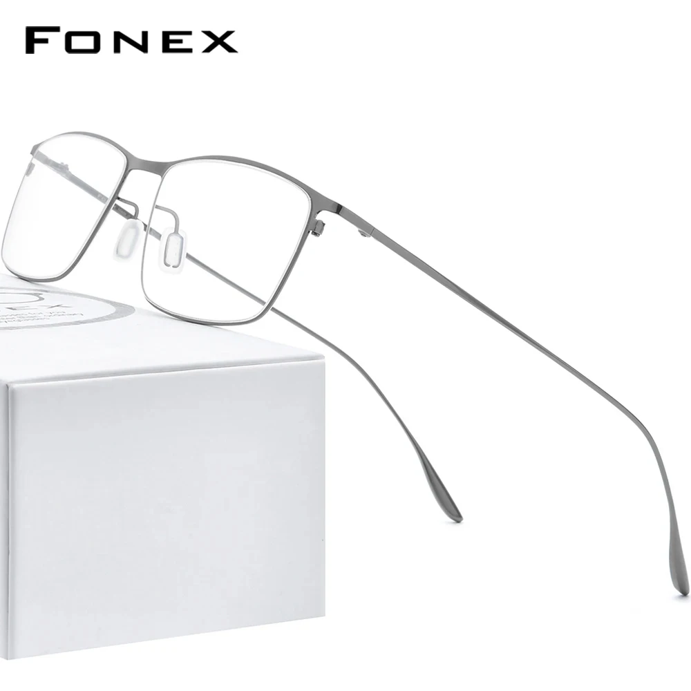 Top Trends: FONEX Titanium Alloy Glasses Frame Men Square Myopia Prescription Eyeglasses Frames 2020 New Full Optical Korean Eyewear 8105 Shoppable Styles