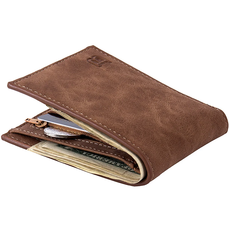 Top Trends: Wallet Men Leather Purse For Men Wallets With Zipper Card Holder Coin Pocket Male Money Bag Classic Monederos De Hombre Shoppable Styles