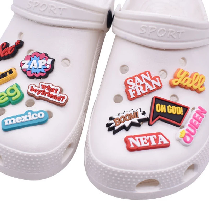 Top Trends: Hot Sale 1pcs PVC Shoe Charms For Crocs Accessories Phrase Badge Women Sandals Buckle Kids Pins Men Decoration Jeans X-mas Gift Shoppable Styles - Image 2