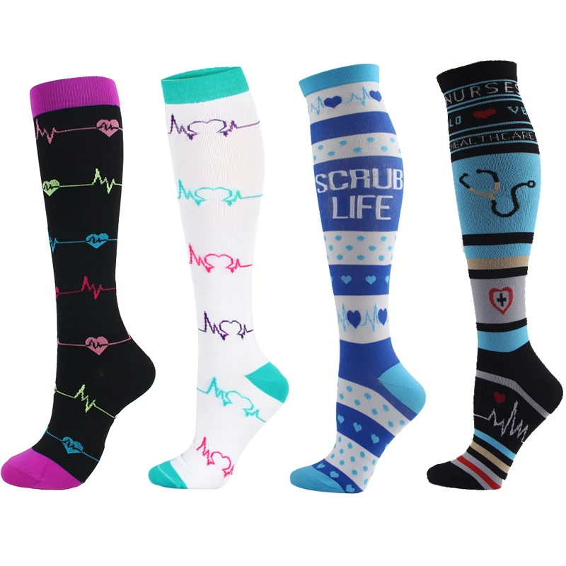 Top Trends: Nurse Compression Socks Women Cycling Running Sports Compression Stockings Medical Fit For Medical Edema Diabetes Varicose Vein Shoppable Styles