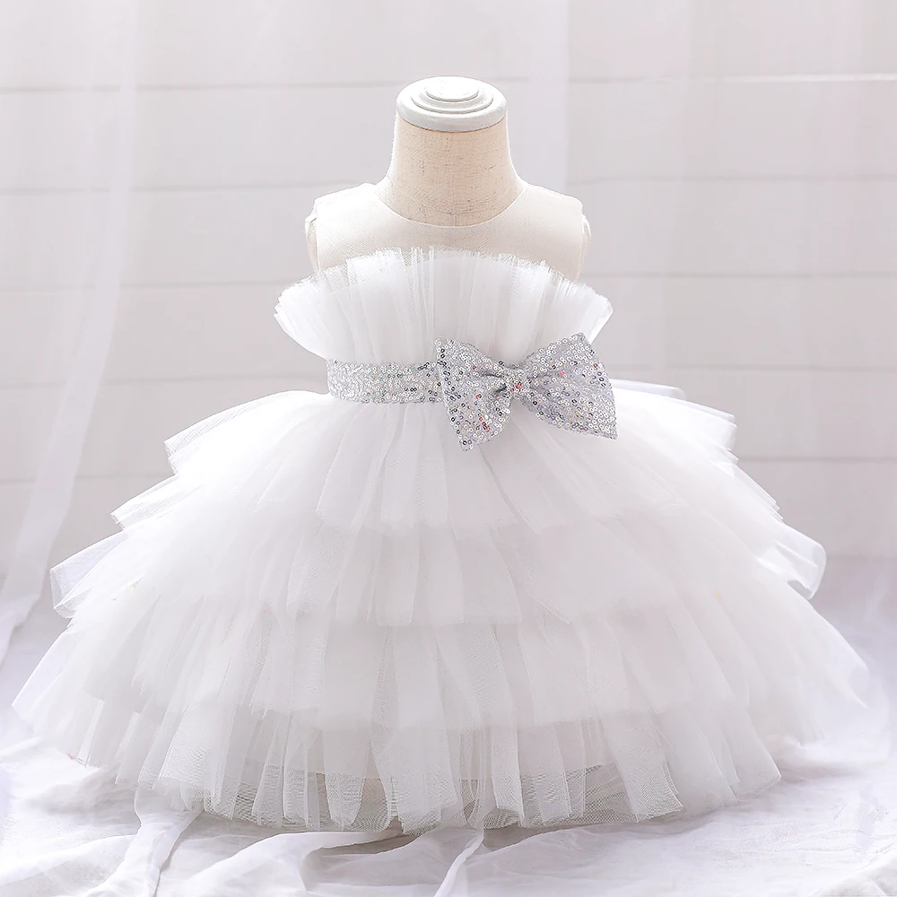 Top Trends: Infant Bow 1st Birthday Girl Dress Costumes Toddler Sequin Tutu Princess Party Wedding Dress For Baby White First Communion Gown Shoppable Styles