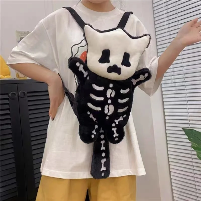 Top Trends: Y2k Skull Plush Backpack Cute Gothic Skeleton Toy Backpack Goth Doll Cartoon Anime Bag Travel Knapsack Birthday Halloween Gifts Shoppable Styles