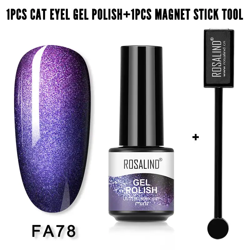 Top Trends: ROSALIND Crystal Cat Eye Nail Gel Polish With Magnet Varnish Hybrid Magnetic Nail Art Base Top Coat UV Nail Gel Semi-Permanent Shoppable Styles