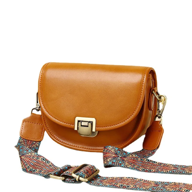 Top Trends: 2023 New Style Real Leather Women's Bag Vegetable Tanned Genuine Cow Leather Single Shoulder Messenger Bag Lady Popular Purse Shoppable Styles - Image 5