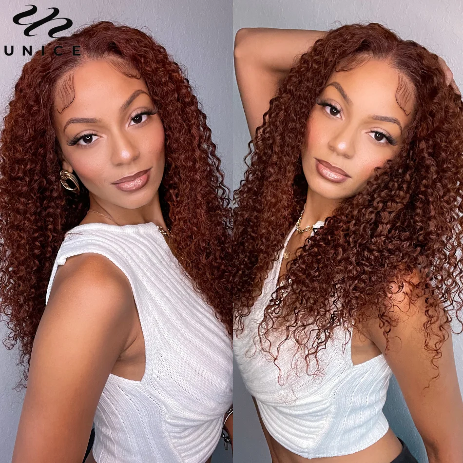 Top Trends: UNice Wear Go Glueless Wig Reddish Brown Pre Cut 6x4.75 Lace Closure Wig Human Hair Curly Wig With Baby Hair Shoppable Styles - Image 5