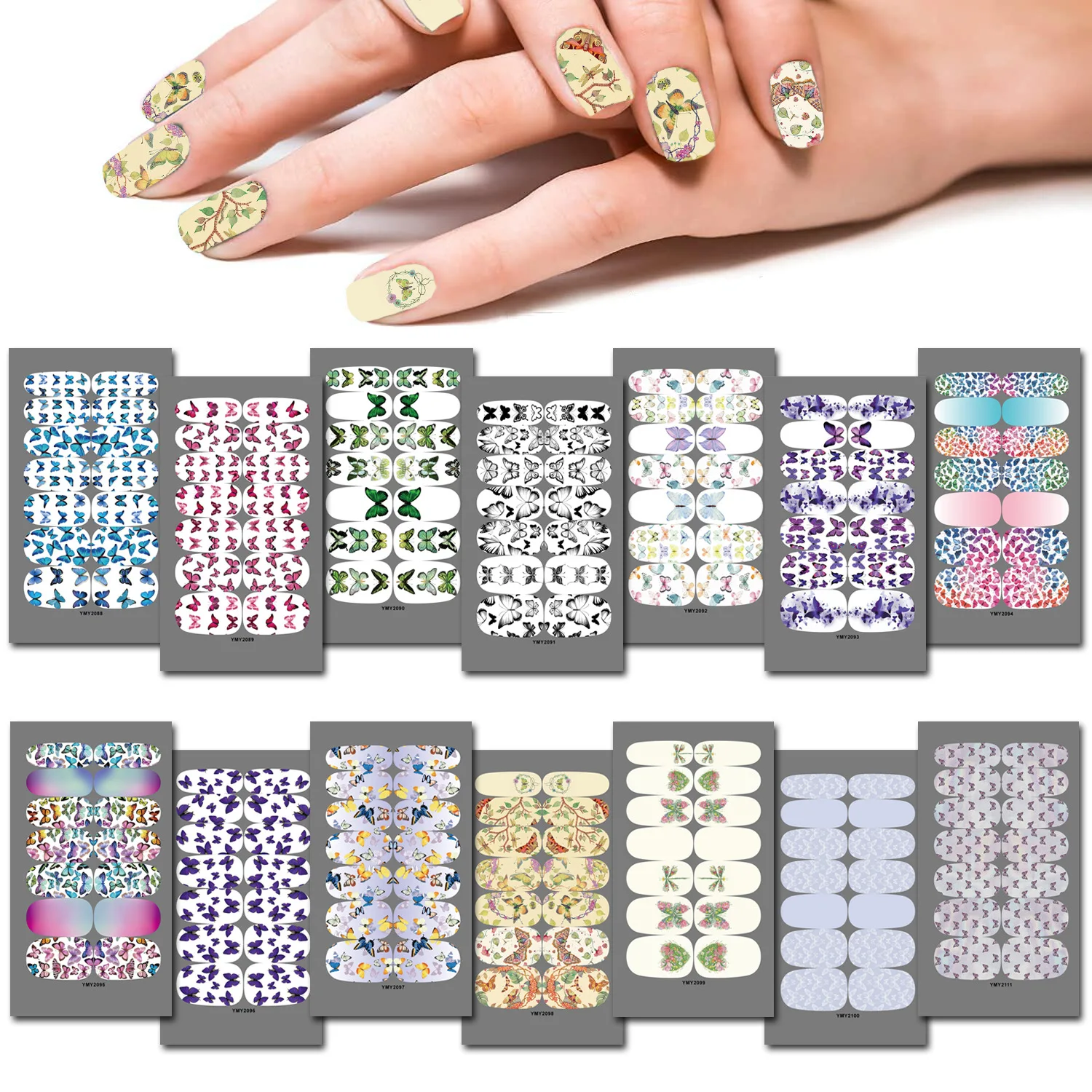 Top Trends: Baking Free Butterfly Series Nail Stickers Women Salon Nail Decoration Minimalist Design Fashion Nail Polish Sticker For Nails Shoppable Styles