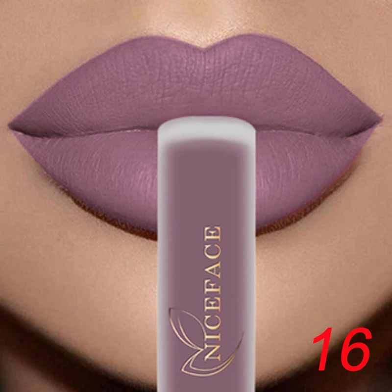 Top Trends: NICEFACE Nude Matte Liquid Lipsticks Waterproof Long Lasting Lip Gloss Sexy Red Velvet Lip Tint Women Makeup Cosmetics Batom Shoppable Styles