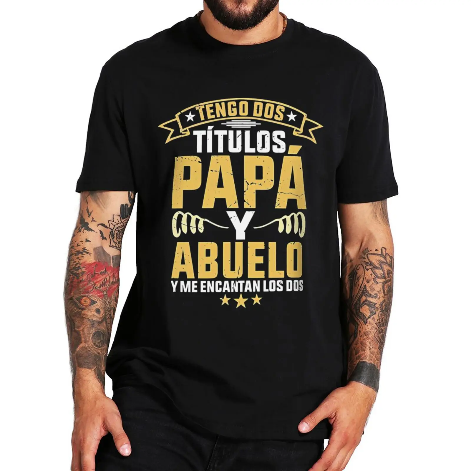 Top Trends: I Have Two Titles Dad And Grandpa T Shirt Funny Spanish Humor Papa Father Day Gift Tee Tops EU Size 100% Cotton Casual T-shirt Shoppable Styles