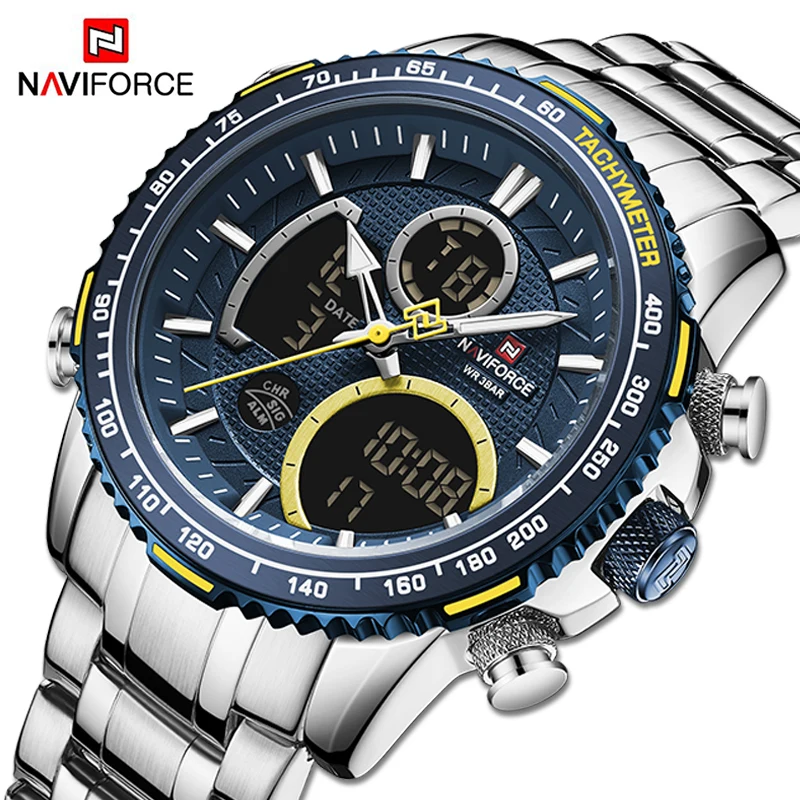 Top Trends: NAVIFORCE Fashion Men Watch Luxury Brand Sport Watch For Men Chronograph Quartz Wristwatch Military Waterproof Steel Band Clock Shoppable Styles