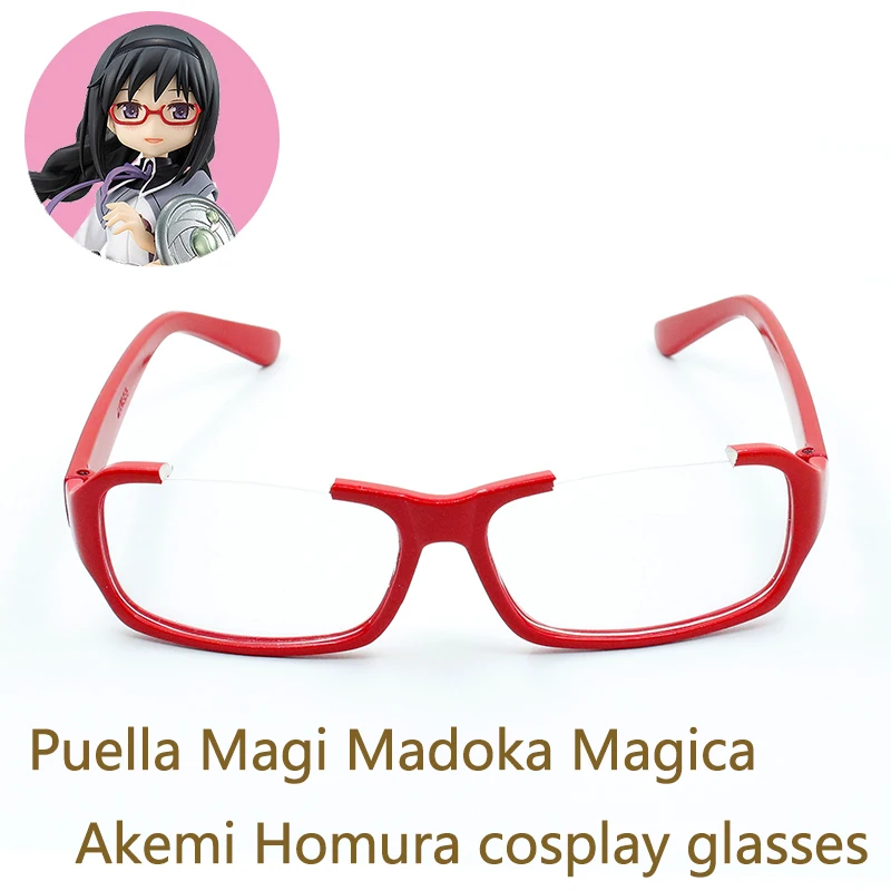 Top Trends: Puella Magi Madoka Magica Homura Akemi Cosplay Glasses Red Half-Rim Glasses Gift Hand-making Shoppable Styles