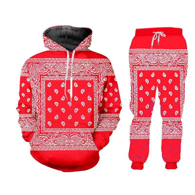 Top Trends: UJWI Women / men Jogger 3D Pants Sweatshirt Colorful Paisley Graphic Tracksuit Sweatpants Hoody Cashew Floral Streewear 2Piece Set Shoppable Styles