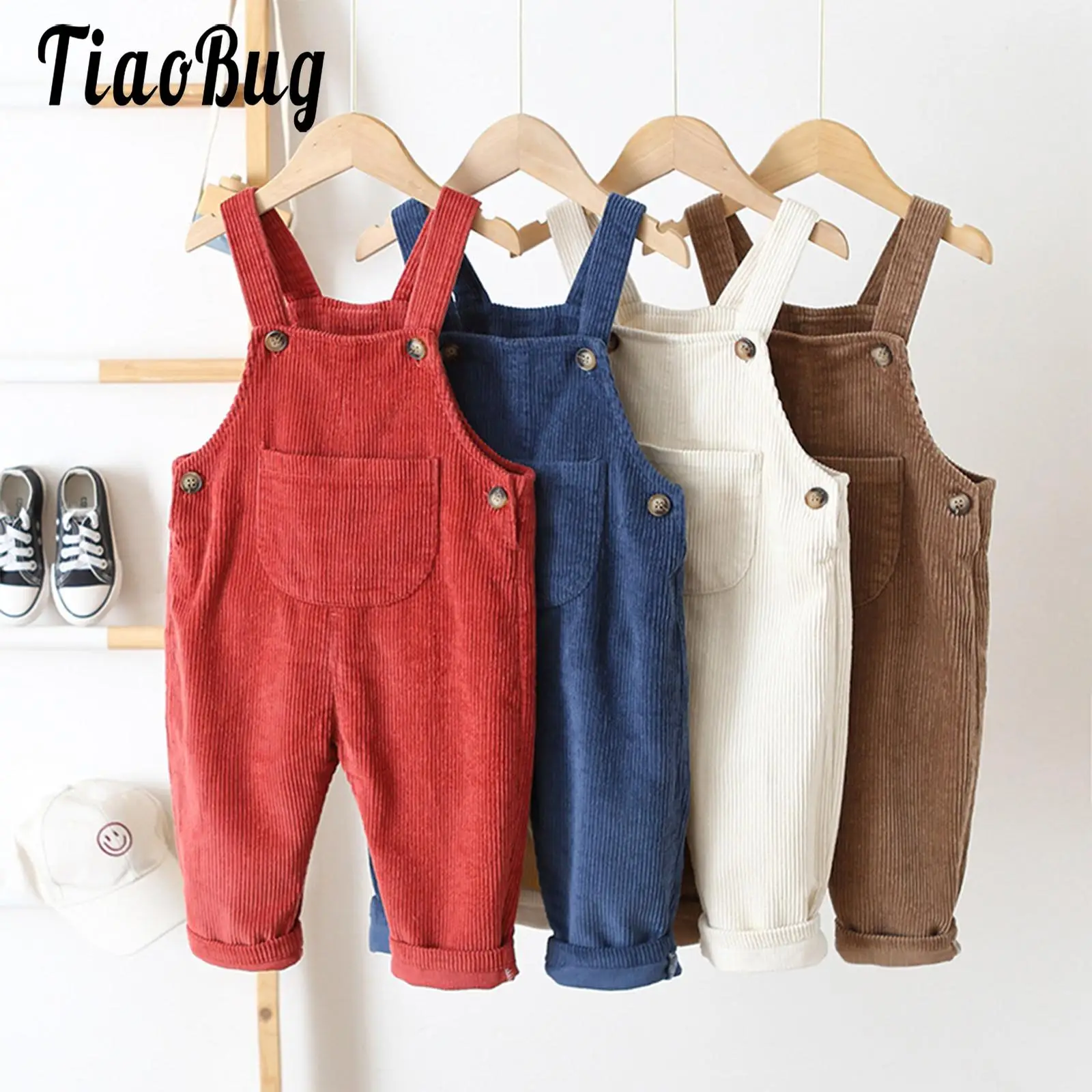 Top Trends: Baby Girl Boys Overall Corduroy Dungarees With Buttons Cord Suspenders Pants Toddler Loose Long Jumpsuit Romper Casual Style Shoppable Styles