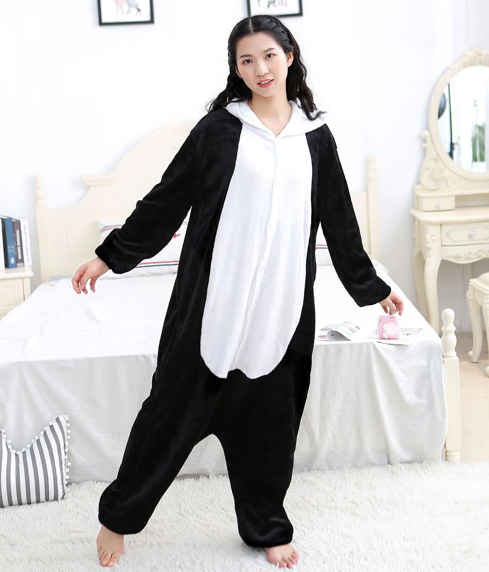 Top Trends: Winter Adults Animal Panda Onesies Women Men Unisex Anime Pajamas Cartoon Costumes Christmas Hooded Jumpsuits Flannel Pyjamas Shoppable Styles