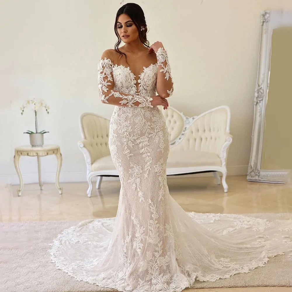 Top Trends: Elegant Wedding Dresses For Women 2024 Sweetheart Long Sleeves Bridal Gowns Lace Appliques Backless Robes Vestidos De Novia 2023 Shoppable Styles