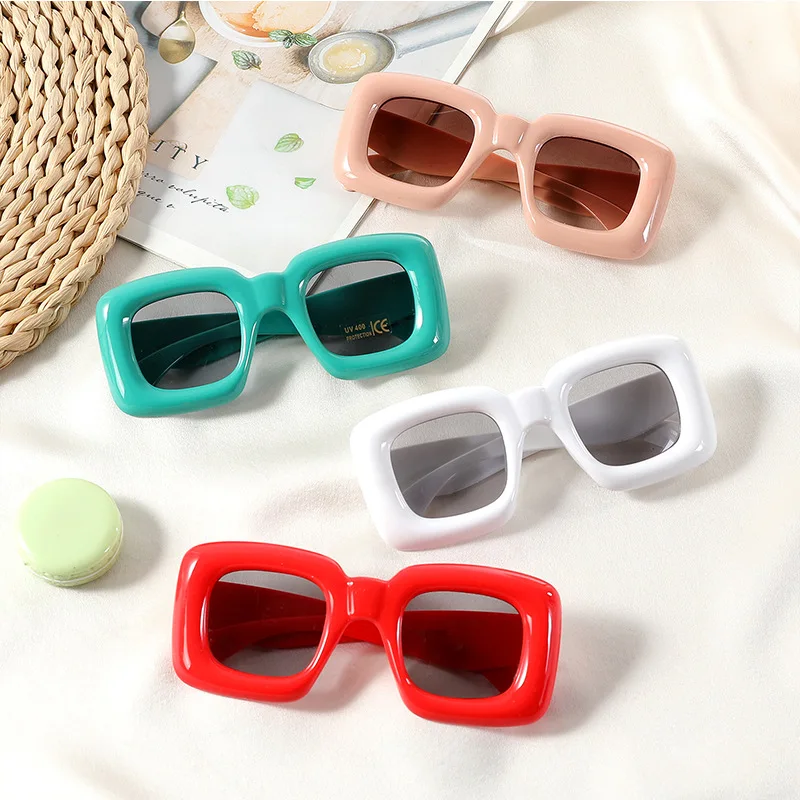 Top Trends: 3-12 Years New Square Sunglasses For Boys Girls Y2K Retro Design Shades Candy Color Goggle Sun Glasses Kids Children Eyewear Shoppable Styles - Image 3