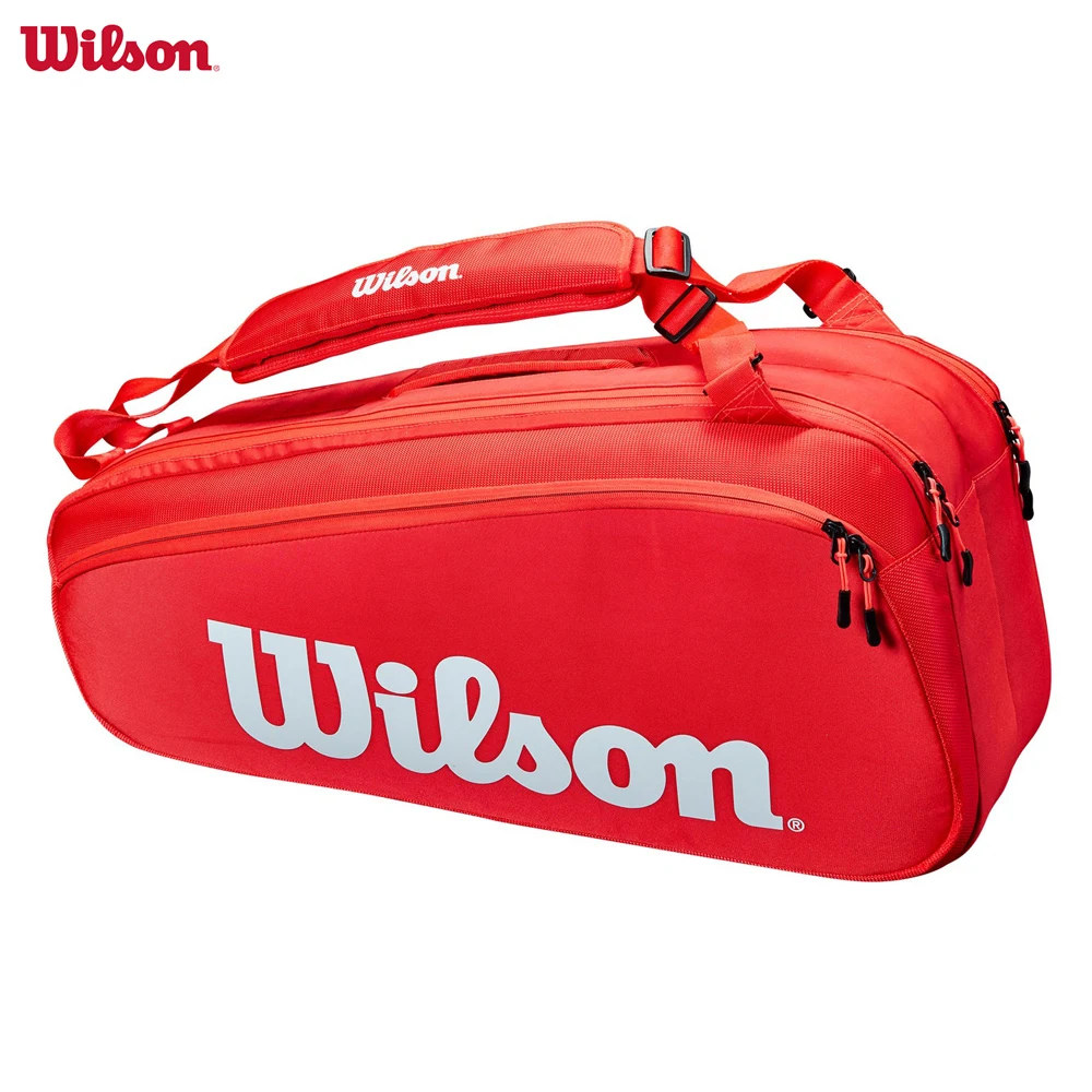 Top Trends: Wilson 2023 Super Tour Pro Staff 6-9 Pack Fine-knit Coating Tennis Bag 3-Decks Racket Backpack Racquet Bag With Thermoguard Red Shoppable Styles