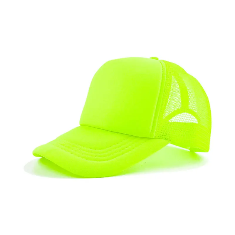 Top Trends: Plain Blank Neon Trucker Hat 5 Panel Summer Baseball Cap Mesh Back Snapback Adjustable Gorra Mujer Cap For Men бейсболка Shoppable Styles