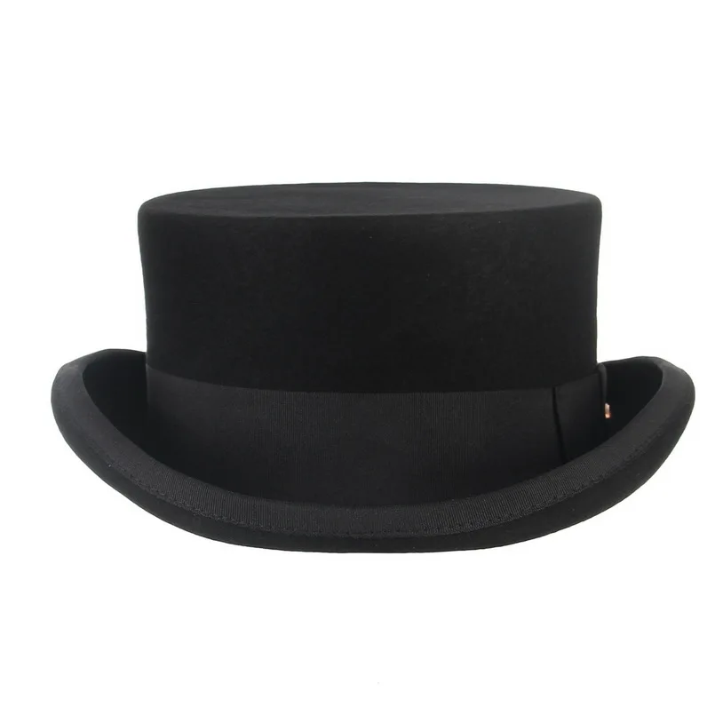 Top Trends: Men Top Hat Wool Bowler Hat Derby Hat Autumn Winter Vintage British Style Jazz Cap Presidential Hat 11 Cm High Magician Hat Shoppable Styles - Image 2