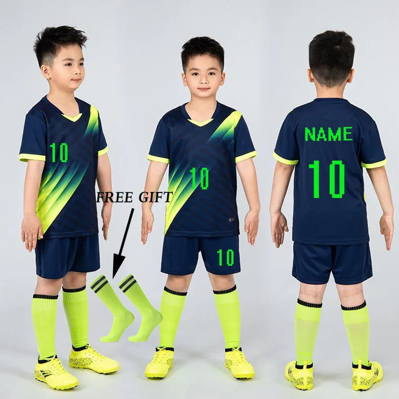 Top Trends: Boys Football Jersey Tracksuit Child Soccer Sports Uniforms Kids Play Ball Sportswear Kits Vest Children&#039;s Football Suit Socks 1 Shoppable Styles