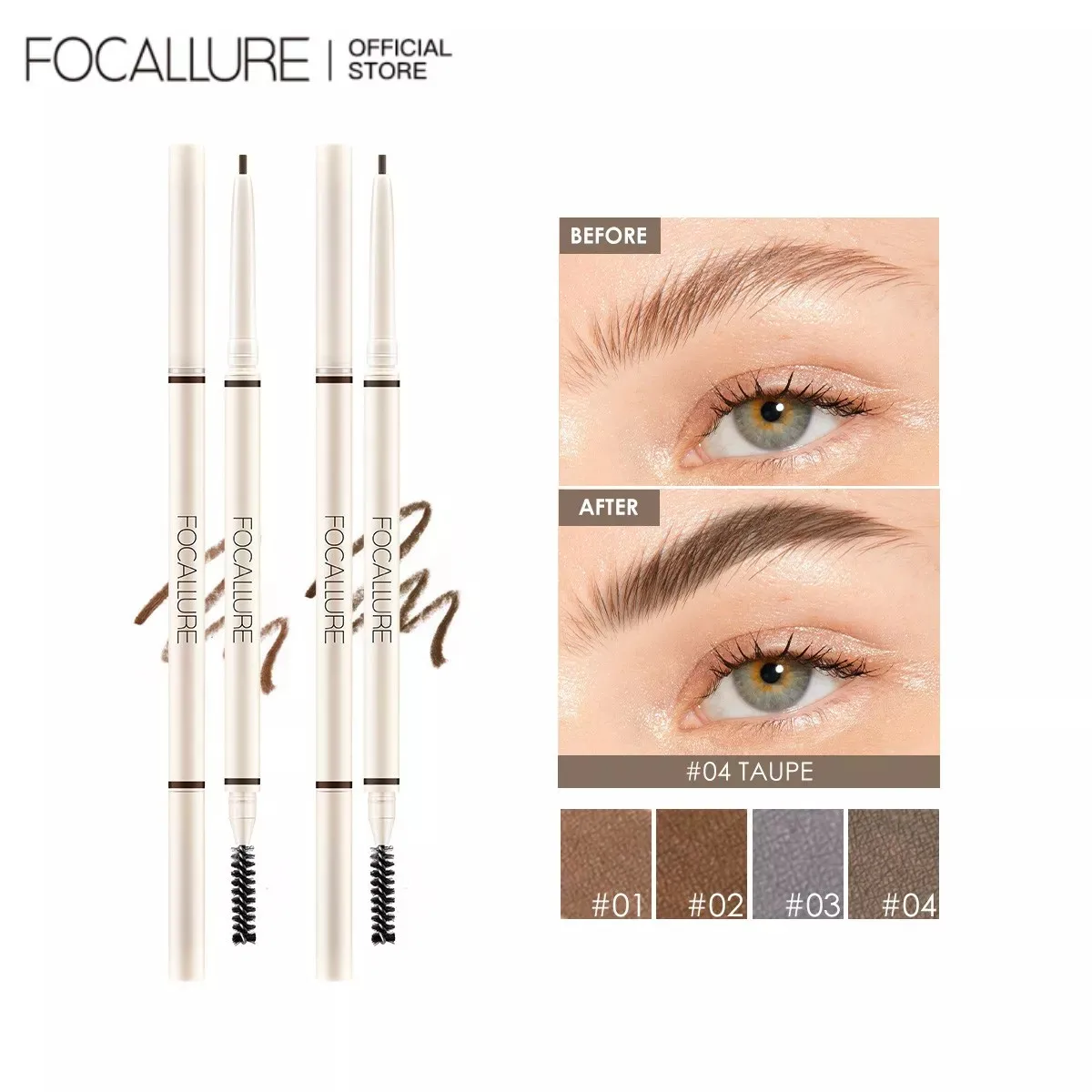 Top Trends: FOCALLURE 4 Colors Ultra Fine Eyebrow Pencil Waterproof Long-lasting Precise Eyebrow Enhancers Eye Brow Pen Makeup Cosmetics Shoppable Styles