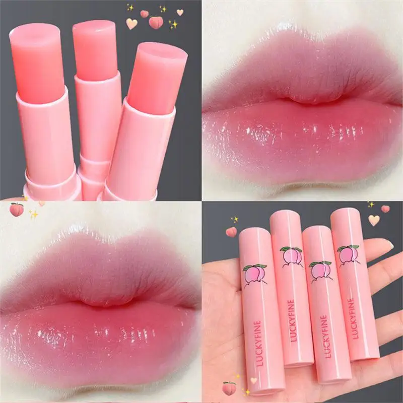 Top Trends: Peach Lip Balm Lasting Moisturizing Hydrating Reduce Lip Lines Temperature Change Color Anti-drying Hydration Lips Fruit Makeup Shoppable Styles