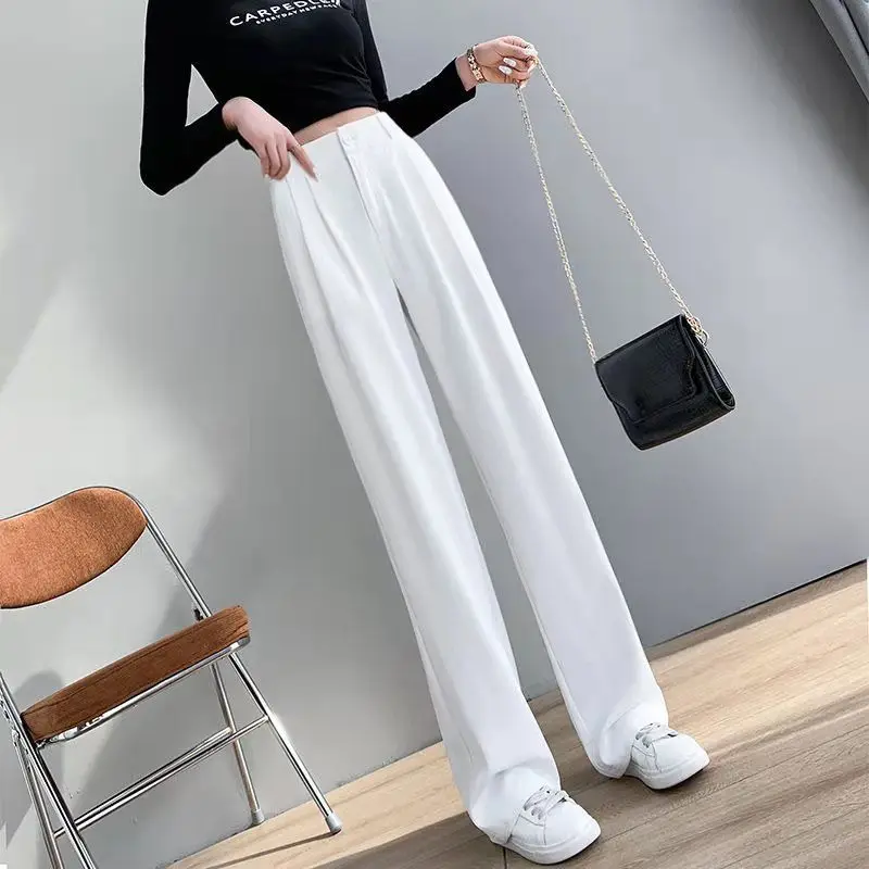 Top Trends: Trousers Woman Wide Leg Clothing Office Womens Pants Tailoring With Pockets Solid Work Zipper All Medium Comfortable Stretch 90s Shoppable Styles