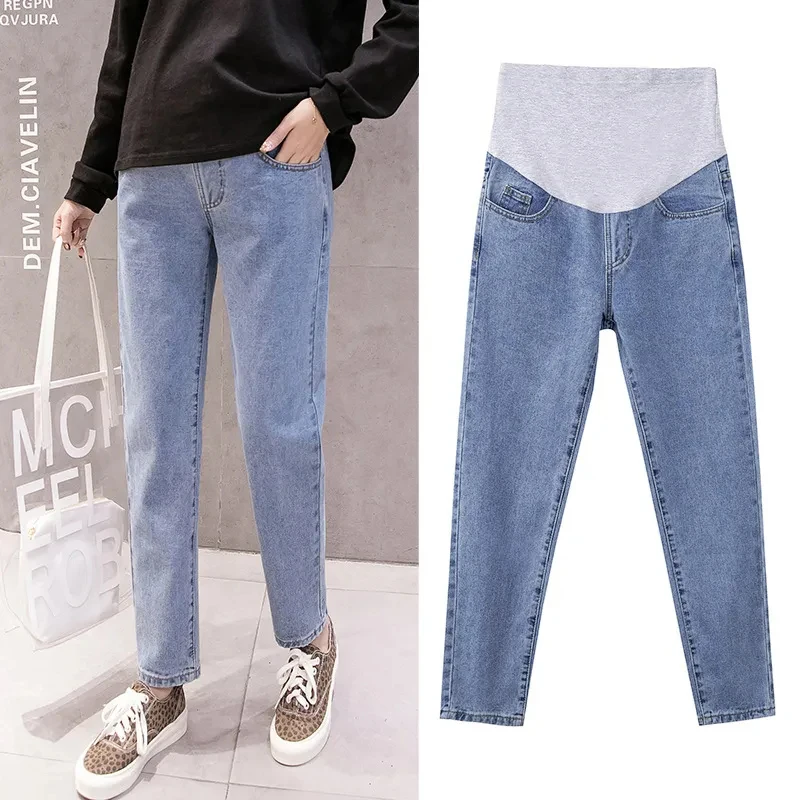 Top Trends: Pregnancy Abdominal Pants Jeans Maternity Pants For Pregnant Women Clothes High Waist Trousers Loose Denim Stretch Flared Jeans Shoppable Styles