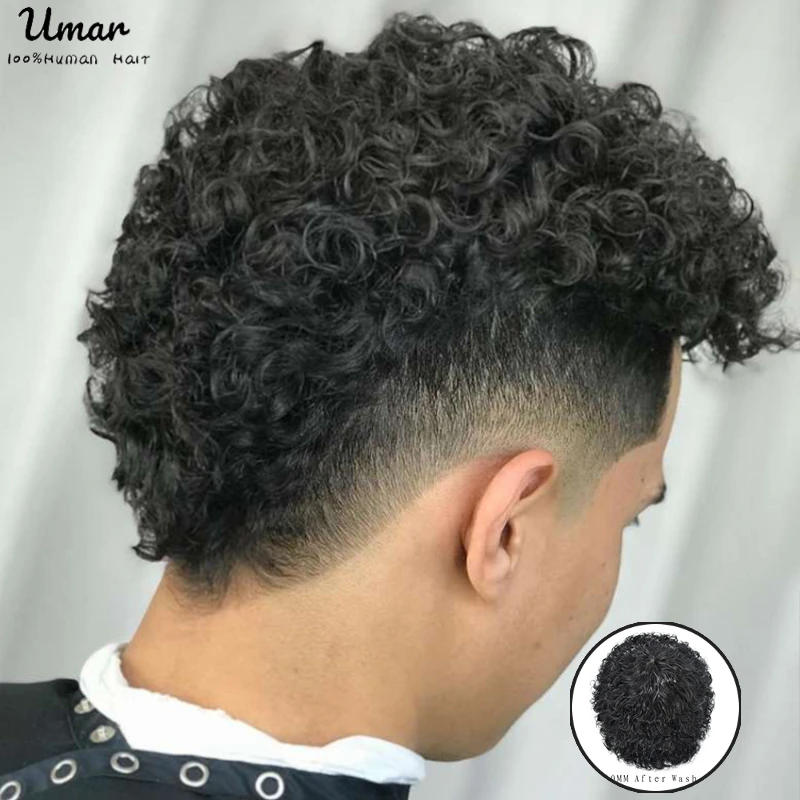 Top Trends: 20mm Deep Curly Toupee For Men Durable Mono Curly Hair System Unit For Black Men Male Hair Prosthesis Wigs For Men Shoppable Styles