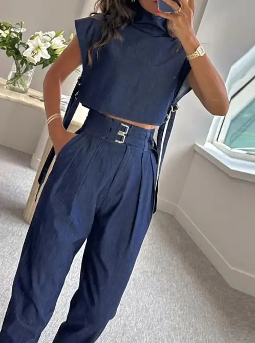 Top Trends: Summer Women Casual Sleeveless Top &amp; Loose Pants Set Women&#039;s Sets 2023 Fashion New Female Two-Piece Suit Outfits Shoppable Styles