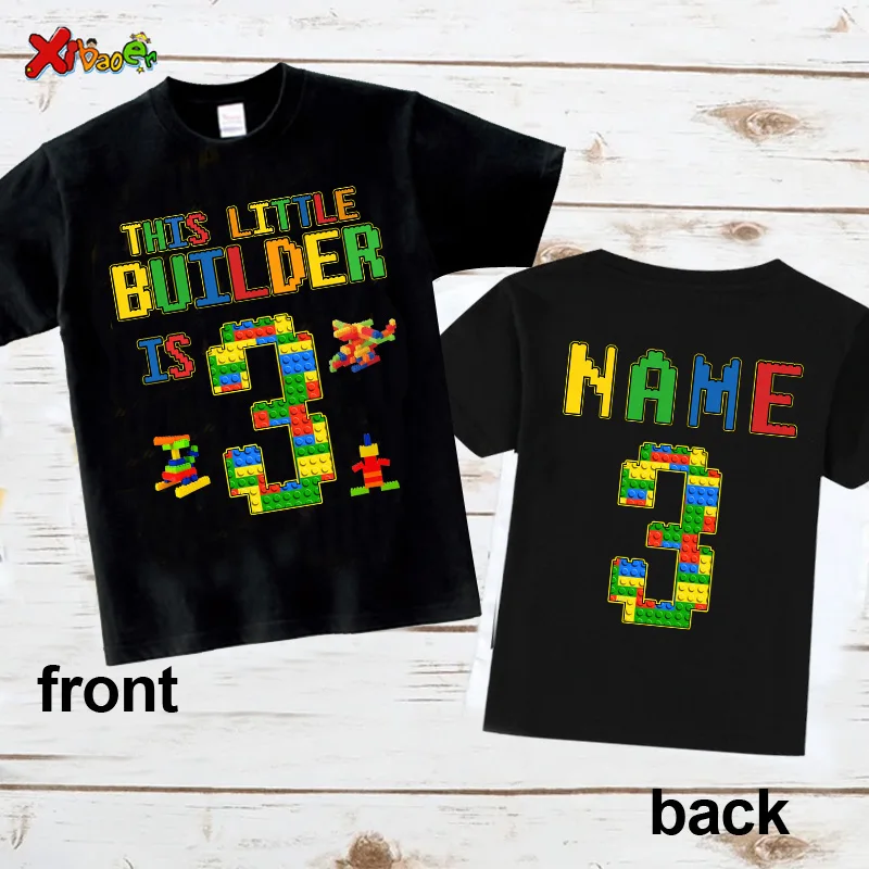 Top Trends: Custom NAME Birthday Shirt Boy TShirt Toddler Baby Kids Clothes Building Blocks Bricks Personalized Birthday Shirts Gift Fashion Shoppable Styles