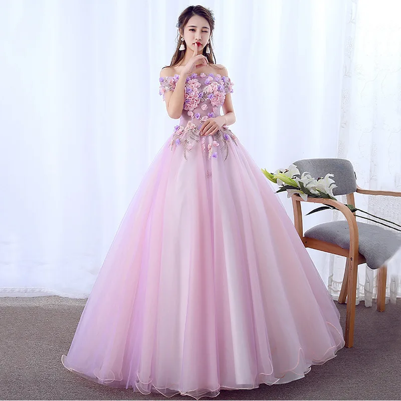 Top Trends: Light Purple Charming Flowers Off The Shoulder Prom Dresses Princess Birthday Gown Evening Party For Women فستان حفلات الزفاف Shoppable Styles