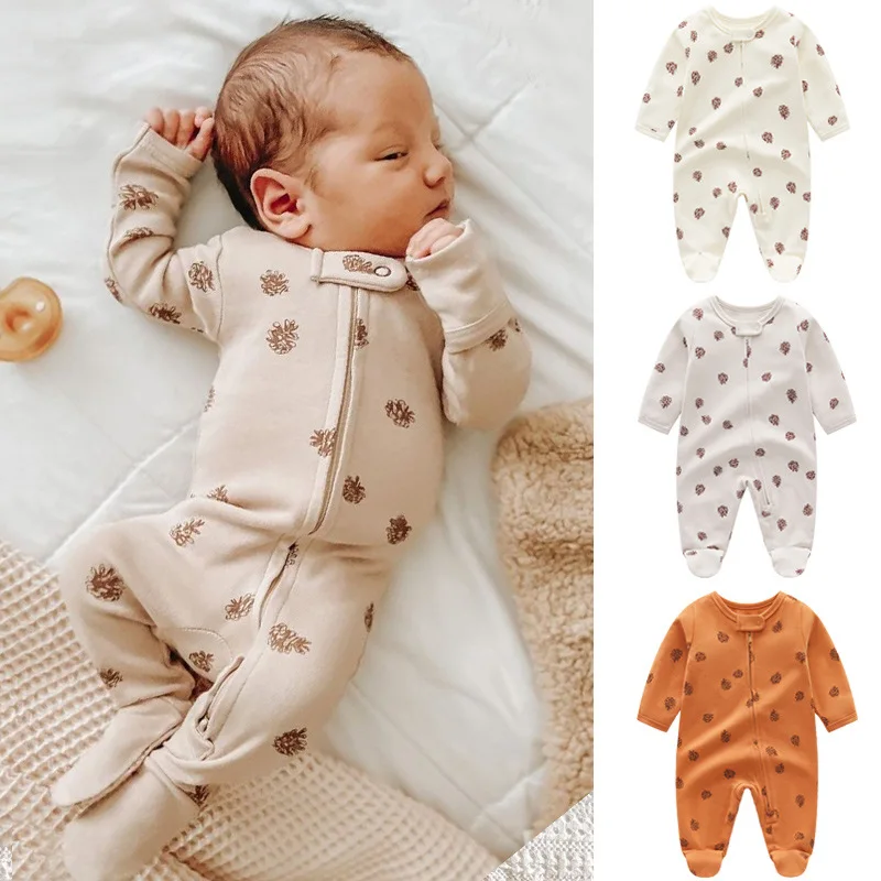 Top Trends: 0-12M Newborn Baby Footie Jumpsuit Knitted Coral Velvet Baby Boy Girl Clothes Autumn Spring Zipper Romper Fashion Baby Clothing Shoppable Styles