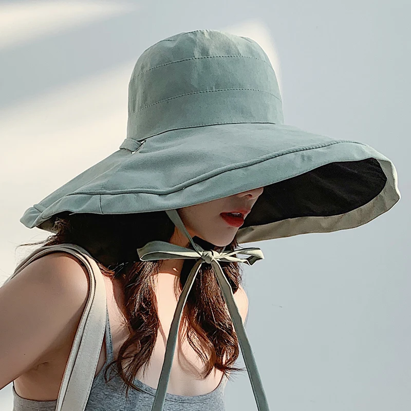 Top Trends: Summer Women Double Side Fashion Wide Large Brim Sun Hat Outdoor Beach Fisherman Cap UV Proof Sun Protection Hat Bucket Hat Shoppable Styles