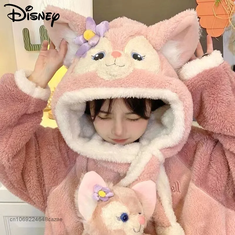 Top Trends: Disney Linabell Kawaii Nightgown Luxury Plush Pajama Robes Hooded Y2k Cartoon Soft Long Home Clothes Women New Flannel Bathrobes Shoppable Styles