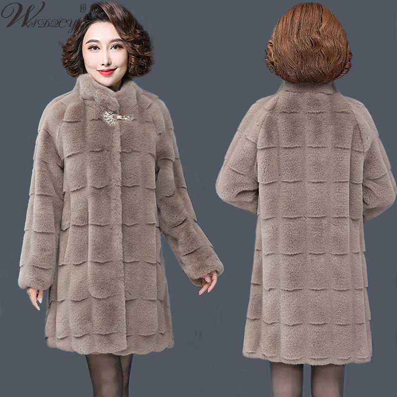 Top Trends: Women New Vintage Faux Leather Mink Fur Coat Plus Size Thickened High Quality Fashion Loose Long Overcoat M-5XL Shoppable Styles