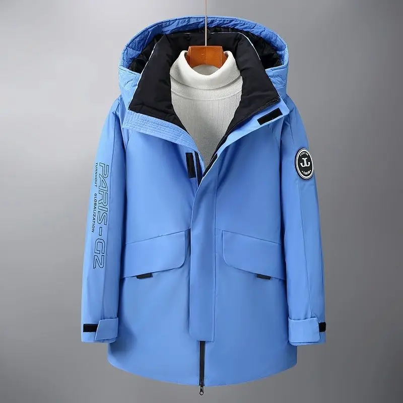 Top Trends: Luxury Goose Down Coat Jacket Workwear New In Down Coats For Men Intensification Korean Outdoors Long Puffer Jackets Snow Winter Shoppable Styles - Image 2