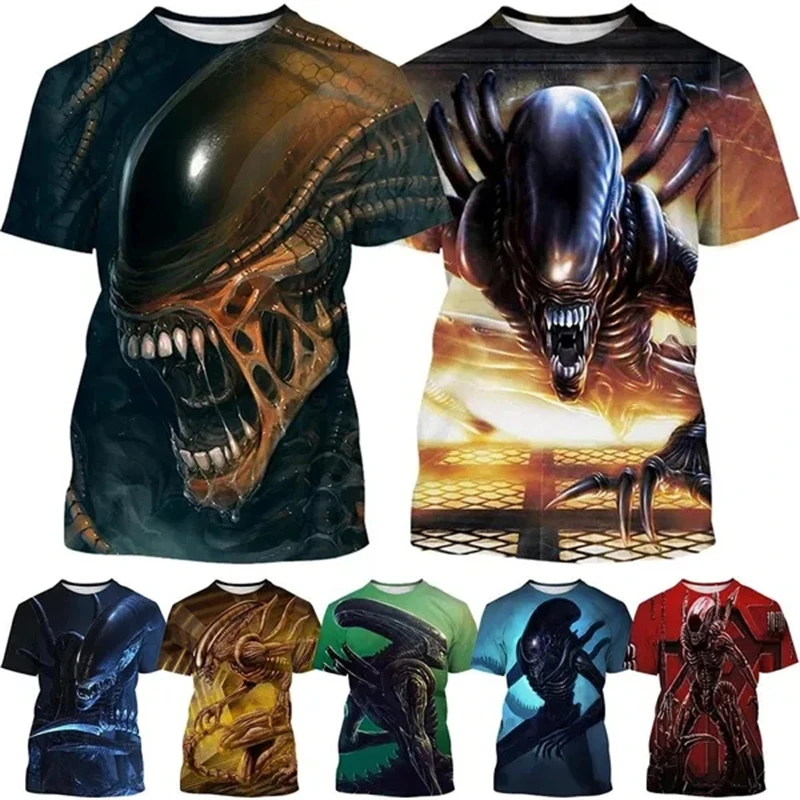 Top Trends: Product Xenomorph Alien 3D Printed T-Shirt Short Sleeved Casual Fashion T Shirt Cartoons Unisex Men&#039;s T Shirts Comfortable Top Shoppable Styles