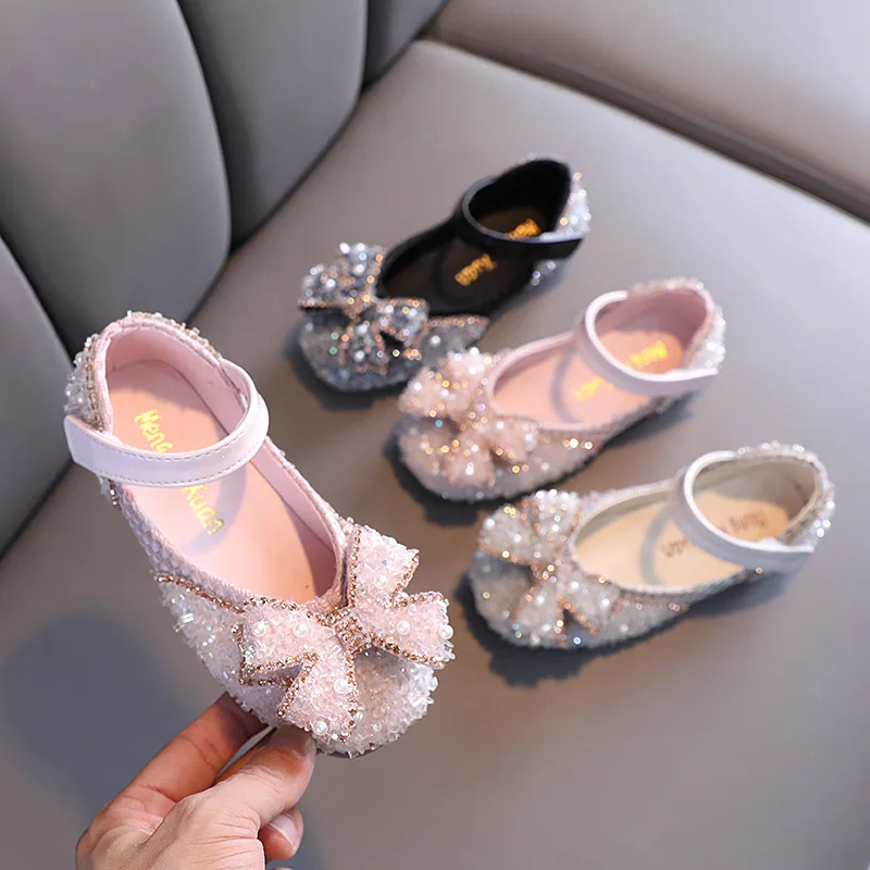 Top Trends: Toddler Kid Dress Shoes Party Wedding Flower Girls Ballet Flats Sandals Glitter Classic Bow Princess Crystal Sequins Dance Shoes Shoppable Styles