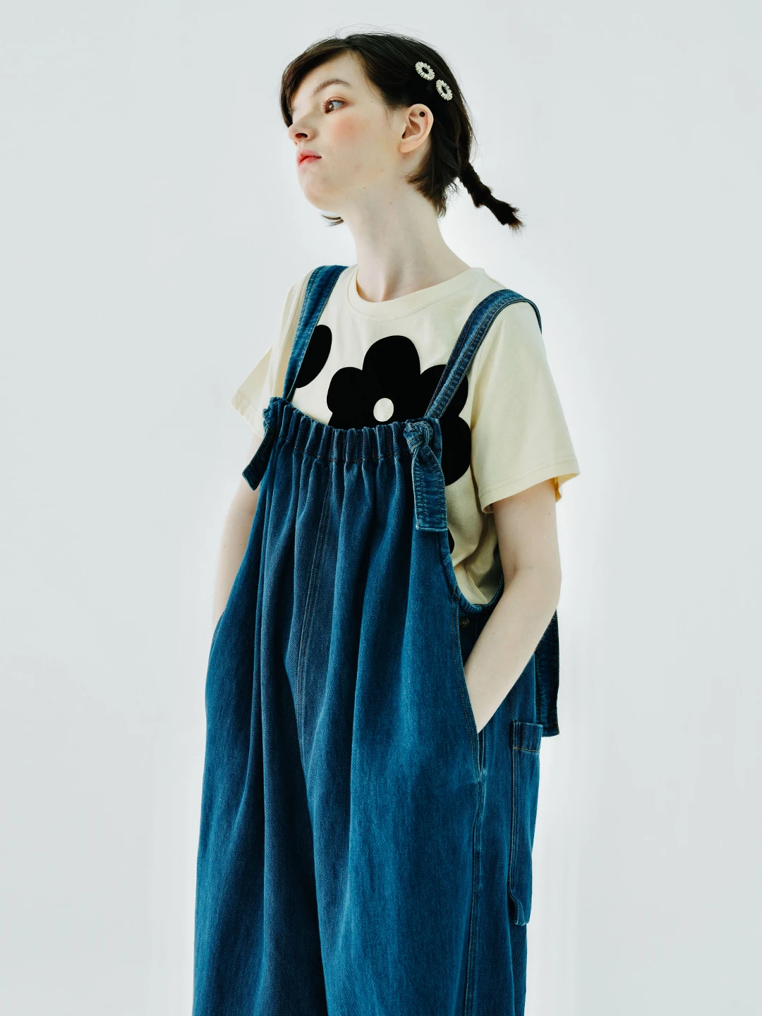 Top Trends: Imakokoni 2023 Original Patchwork Cotton Denim Girl Suspenders 234128 Shoppable Styles - Image 4