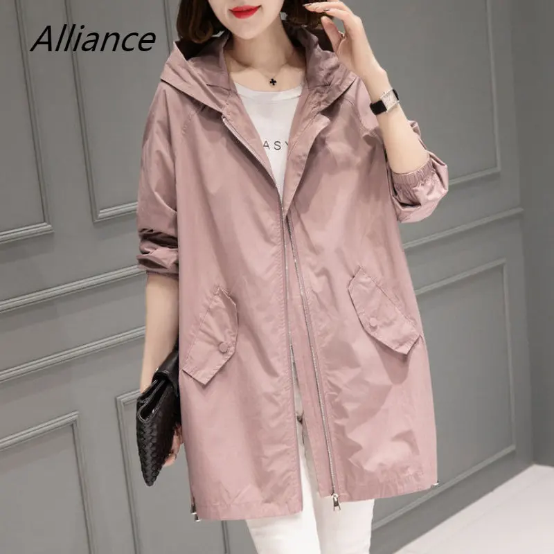 Top Trends: 2023 Spring And Autumn Mid-length Women&#039;s Trench Korean Version Loose Coat Fashion All-match Thin Windbreaker Women&#039;s Streetwear Shoppable Styles