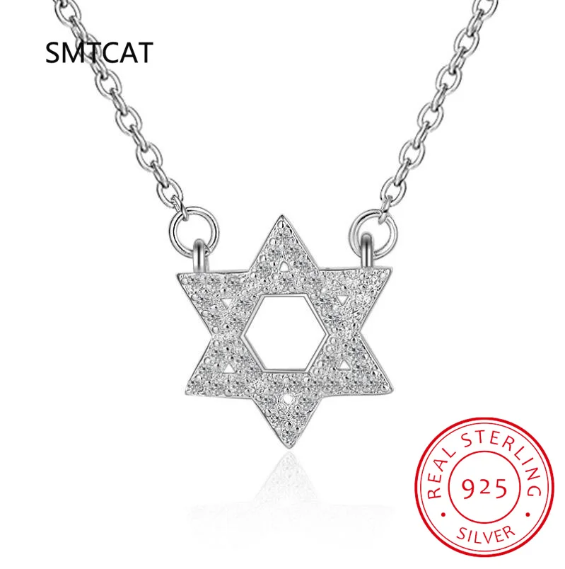 Top Trends: 925 Sterling Silver Star Of David Pendant Necklace Pave Setting CZ For Women Birthday Gift Fashion Fine Jewelry BSN290 Shoppable Styles