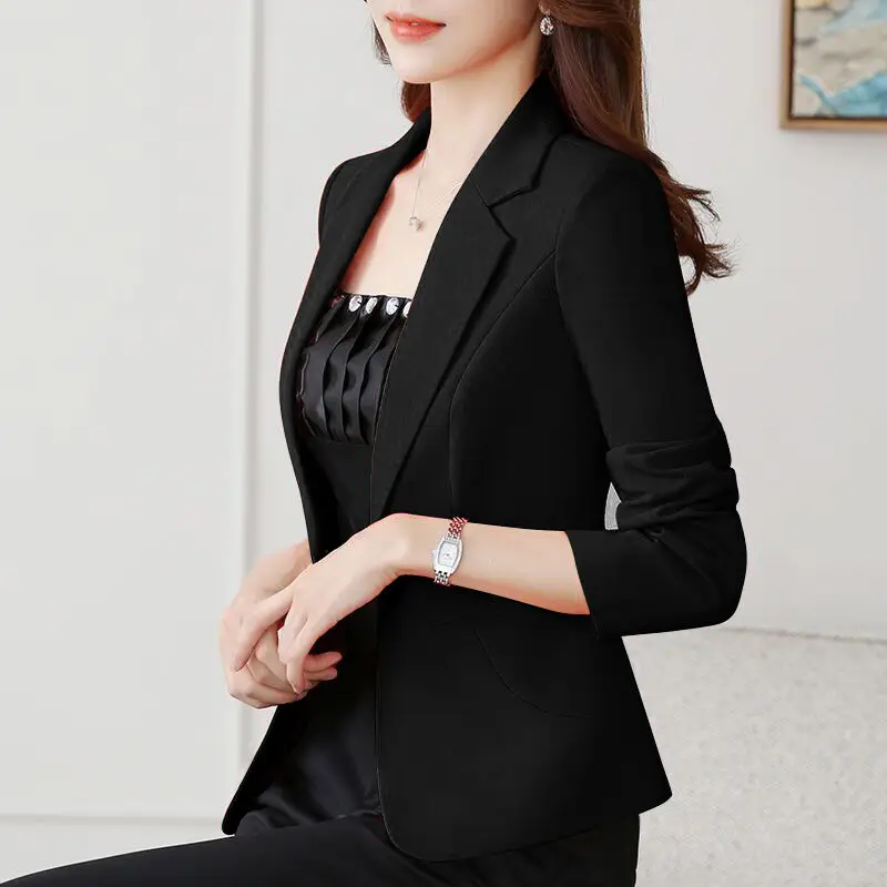 Top Trends: Suit Female Spring And Autumn Style Fashion Self-cultivation Casual Ladies Regular Single Breasted Solid Color One Button Shoppable Styles - Image 4