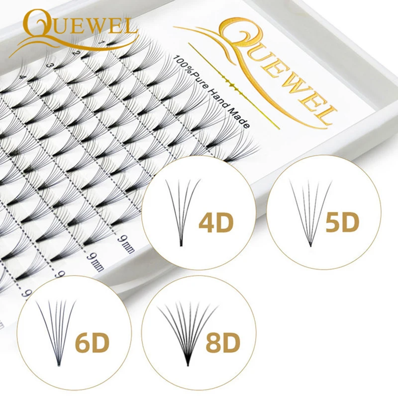 Top Trends: Quewel 3D / 4D / 5D / 6D / 8D Premade Volume Fans Short Stem Russian Eyelash Extension Eyelashes Mink Silk Eyelash Extension C / D Curl Shoppable Styles