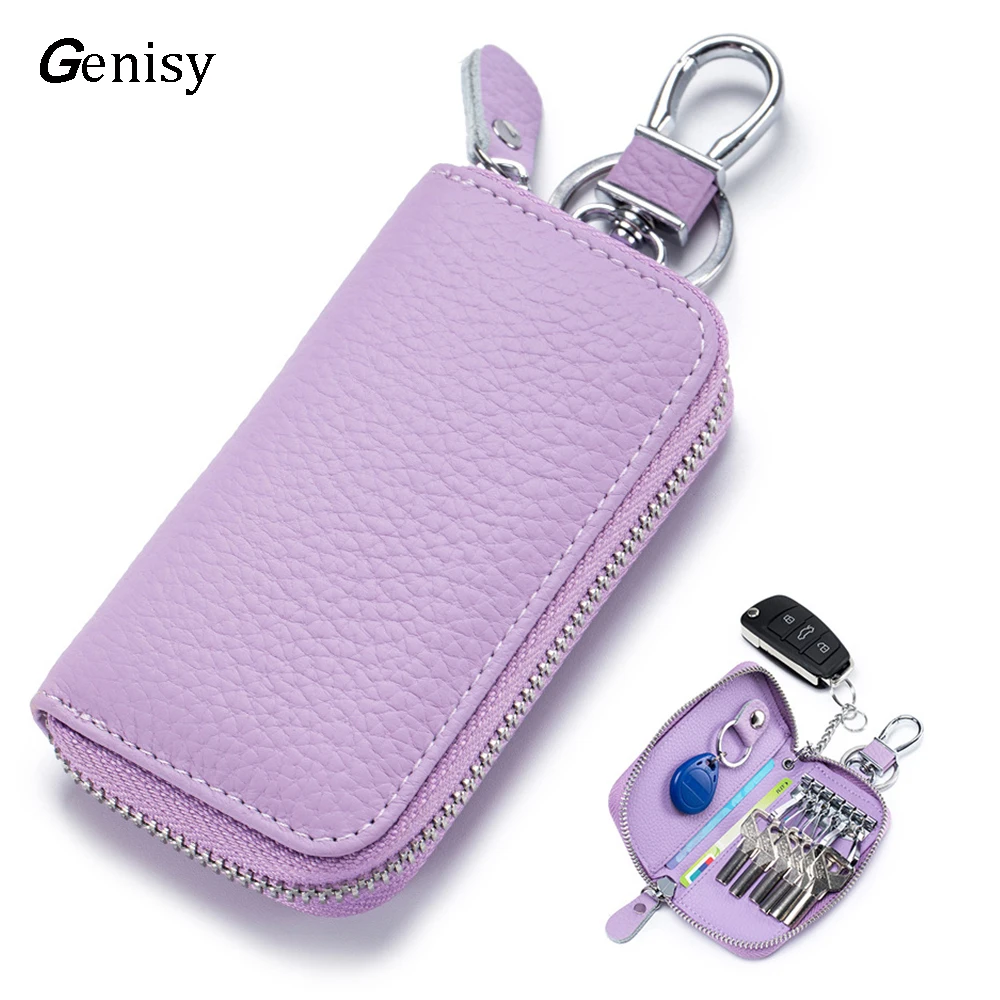 Top Trends: Key Case Multifunctional Zipper Men's Household Key Case Universal Car Keybag Women Leather Organizer Keychain Wallet 10 Color Shoppable Styles