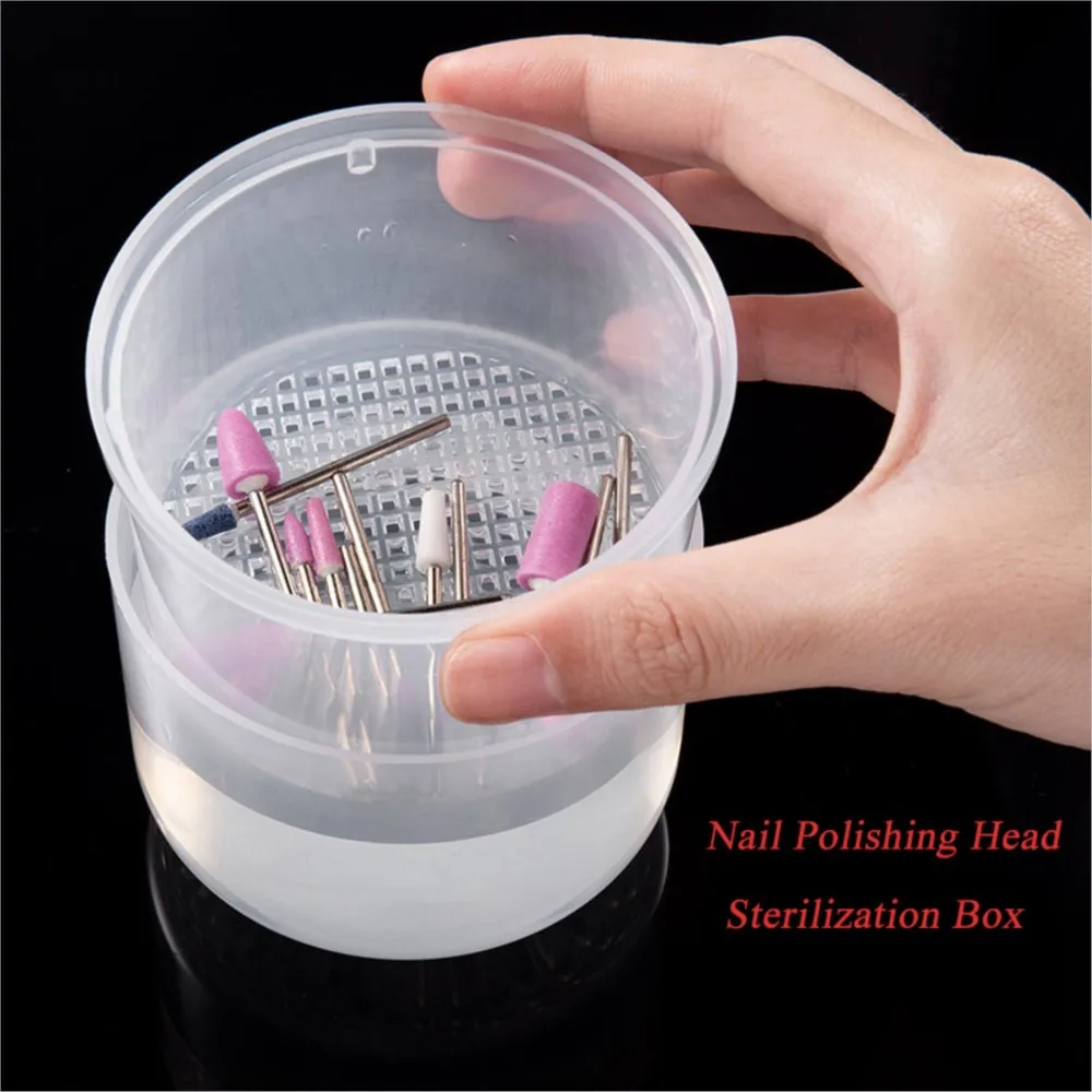 Top Trends: Nail Polishing Head Sterilization Box 82*85mm Round Cleaning Disinfection Storage Box Blue / Pink / Clear / Purple 4-Colors Soak Bowl Shoppable Styles