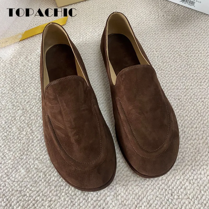 Top Trends: 6.22 High Quality Street Style Loafers Women Round Toe Flat Soft Comfortable Genuine Leather Shoes Shoppable Styles