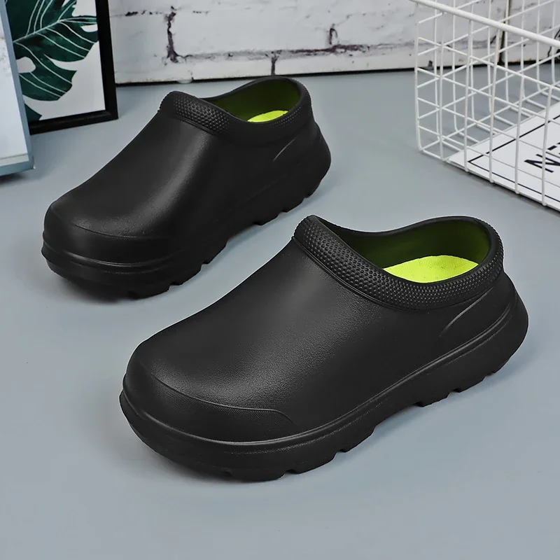 Top Trends: Kitchen Shoes Men Garden Clogs Outdoor Casual Waterproof Rain Shoes Non-slip Restaurant Work Shoes Oil-proof Chef Shoe Shoppable Styles