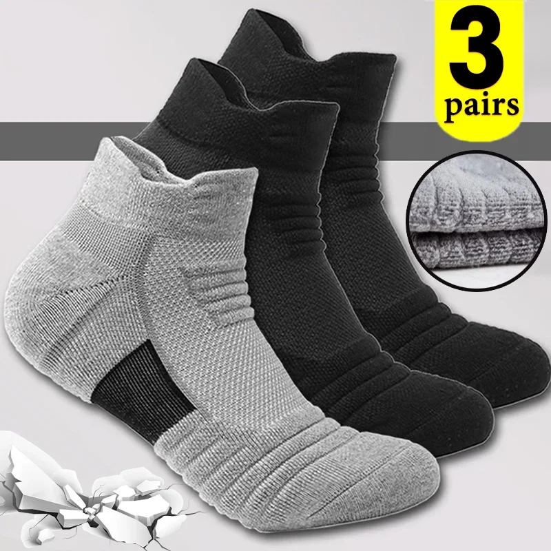 Top Trends: Professional Anti-slip Socks Men Breathable Cotton Tube Long Stockings Basketball Sports Socks Low Cut Boat Ankle Socks Shoppable Styles