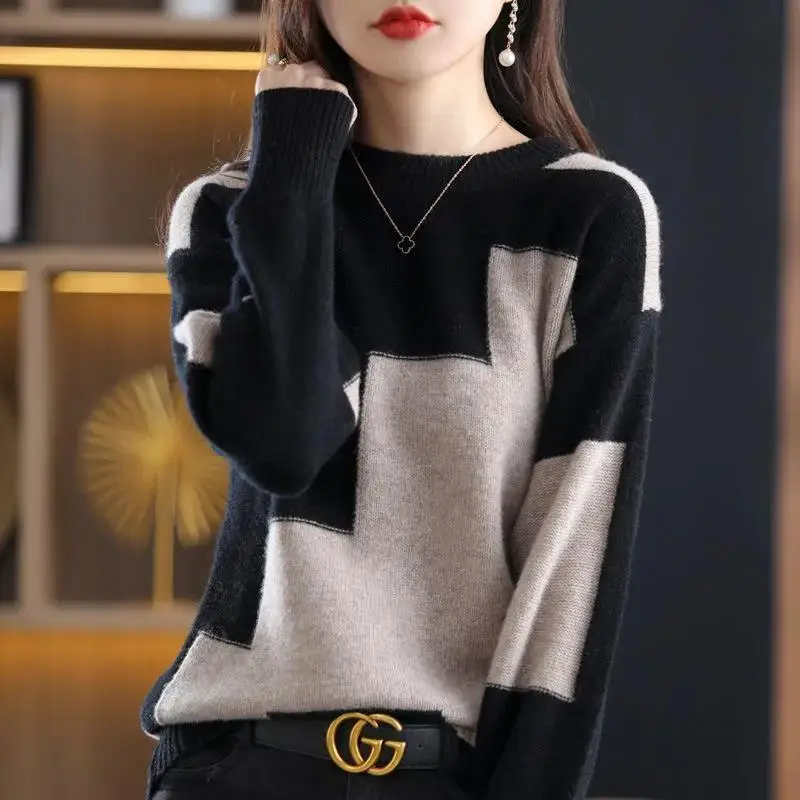 Top Trends: Women&#039;s Pullover Sweater 2023 Autumn And Winter Korean Edition Fashion Women&#039;s Clothing Round Neck Long Sleeve Loose Knit Tops Shoppable Styles